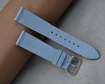 Saffiano Watch Strap, Custom Watch Strap, Handmade Watch Strap, 26mm 24mm 23mm 22mm 21mm 20mm 19mm 18mm 17mm 16mm 14mm 13mm