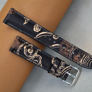 Fabric Watch Strap: Handmade Vintage Style, Floral Pattern