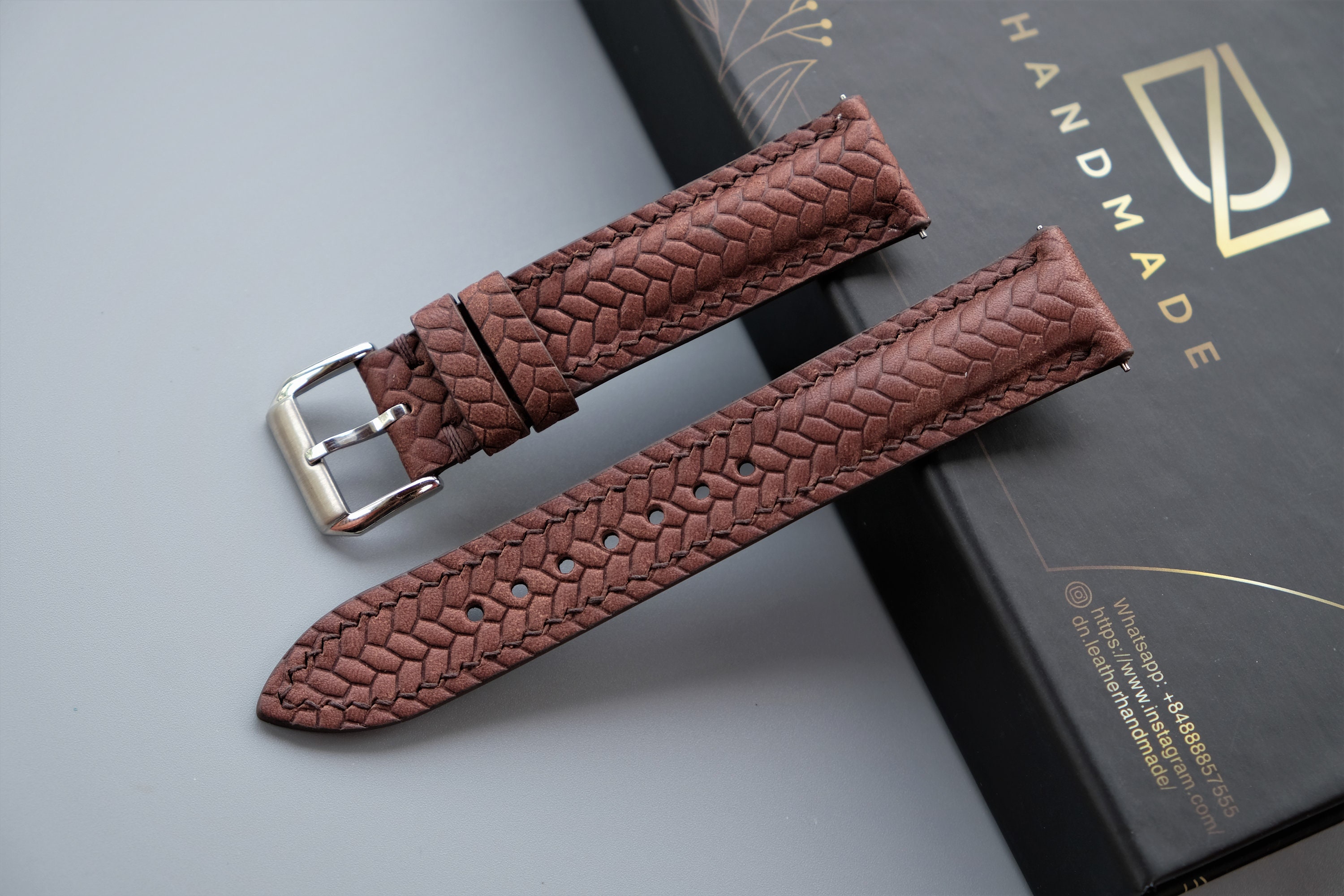 Vintage Style Brown Braided Leather Watch untested as is Vintage Watch Women | Distressed Leather Bracelet Watch main image 2