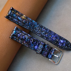 Carp Watch Strap, Handmade Watch Strap, Custom Wacth Strap, Vintage Watch Strap, 26mm 24mm 23mm 22mm 21mm 20mm 19mm 18mm 17mm 16mm 14mm