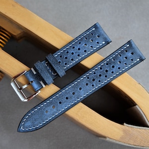 Handmade Leather Rally Watch Band: Custom Vintage Style