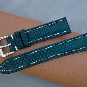 Bracelet de montre saumon, bracelet de montre vert foncé, bracelet de montre personnalisé, 26mm 25mm 24mm 23mm 22mm 21mm 20mm 19mm 18mm 17mm 16mm 14mm image 5