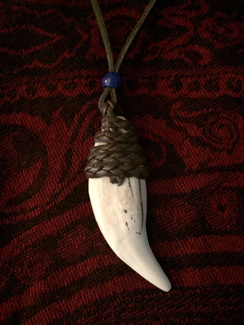 Bear fang necklace synthetic bear tooth tooth/bone amulet Etsy