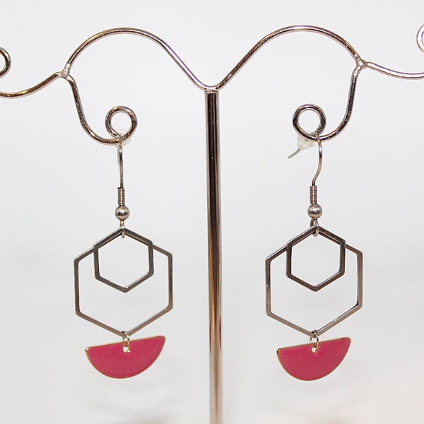 Boucles d'oreilles modernes, boucles d'oreilles graphiques