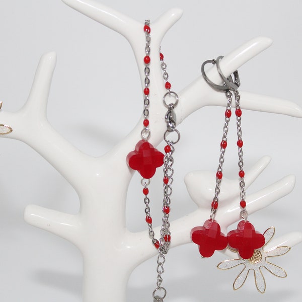 Parure bracelet et boucles d'oreilles, parure raffinée, cadeau chic pour elle