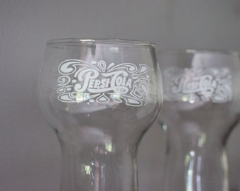 Vintage Pepsi Glasses - Set of 3 - Pepsi-Cola - Father's Day Gift