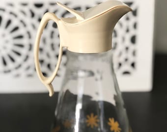 Vintage Dripcut Log Cabin Syrup Pitcher