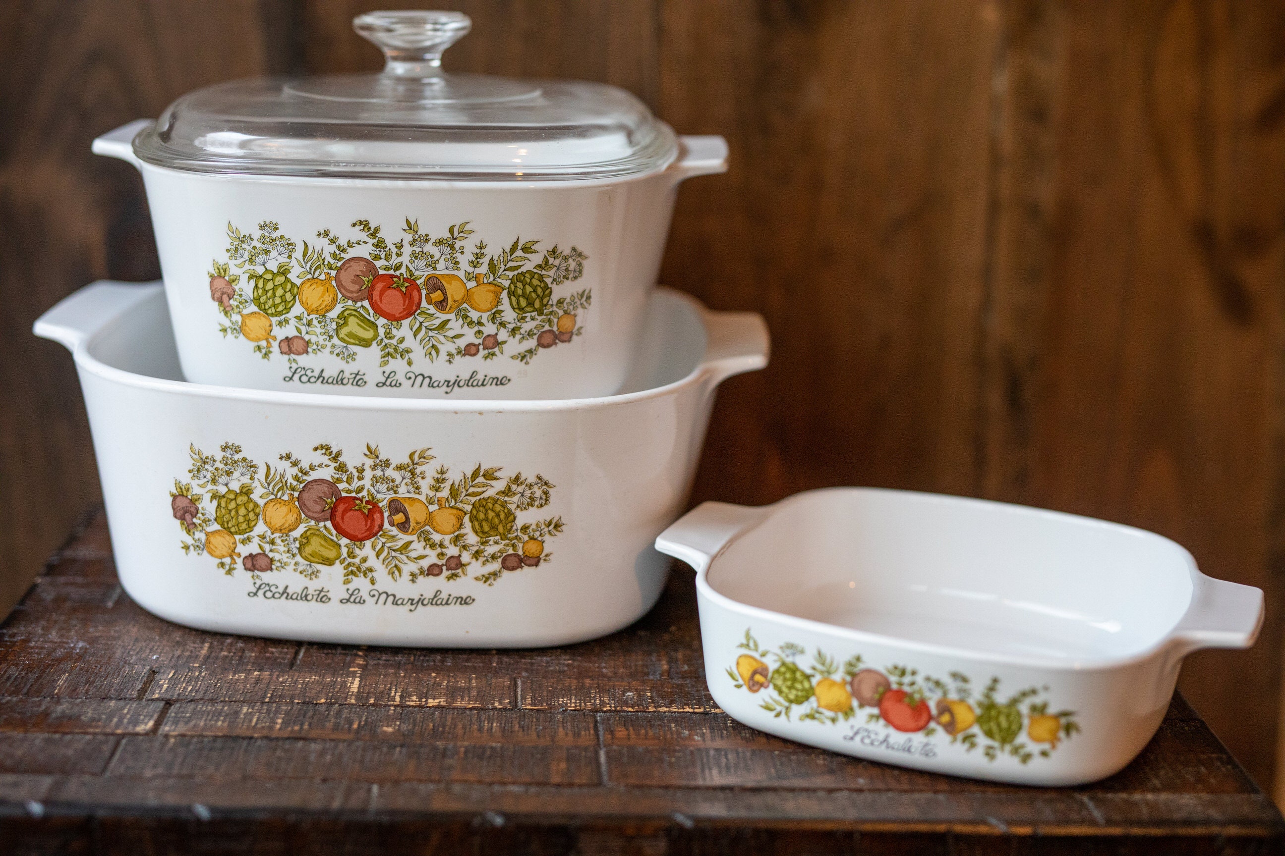 Corning Ware Spice of Life Set 3 Casserole Dishes 2 Lids Etsy