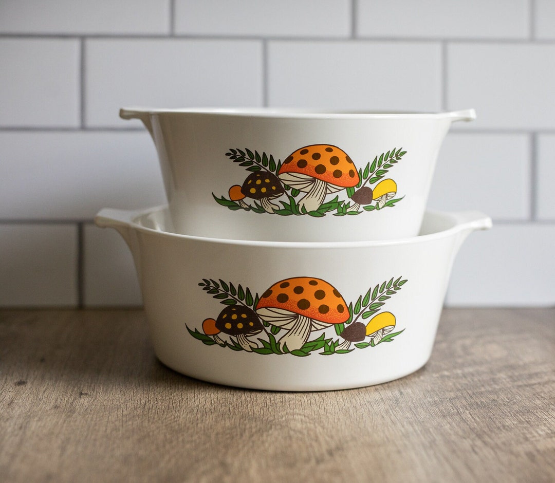 Mushroom Corning Ware Sears Corningware Casseroles Merry Mushrooms Set