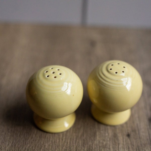 Yellow Fiesta Ware Salt Pepper Shakers Etsy