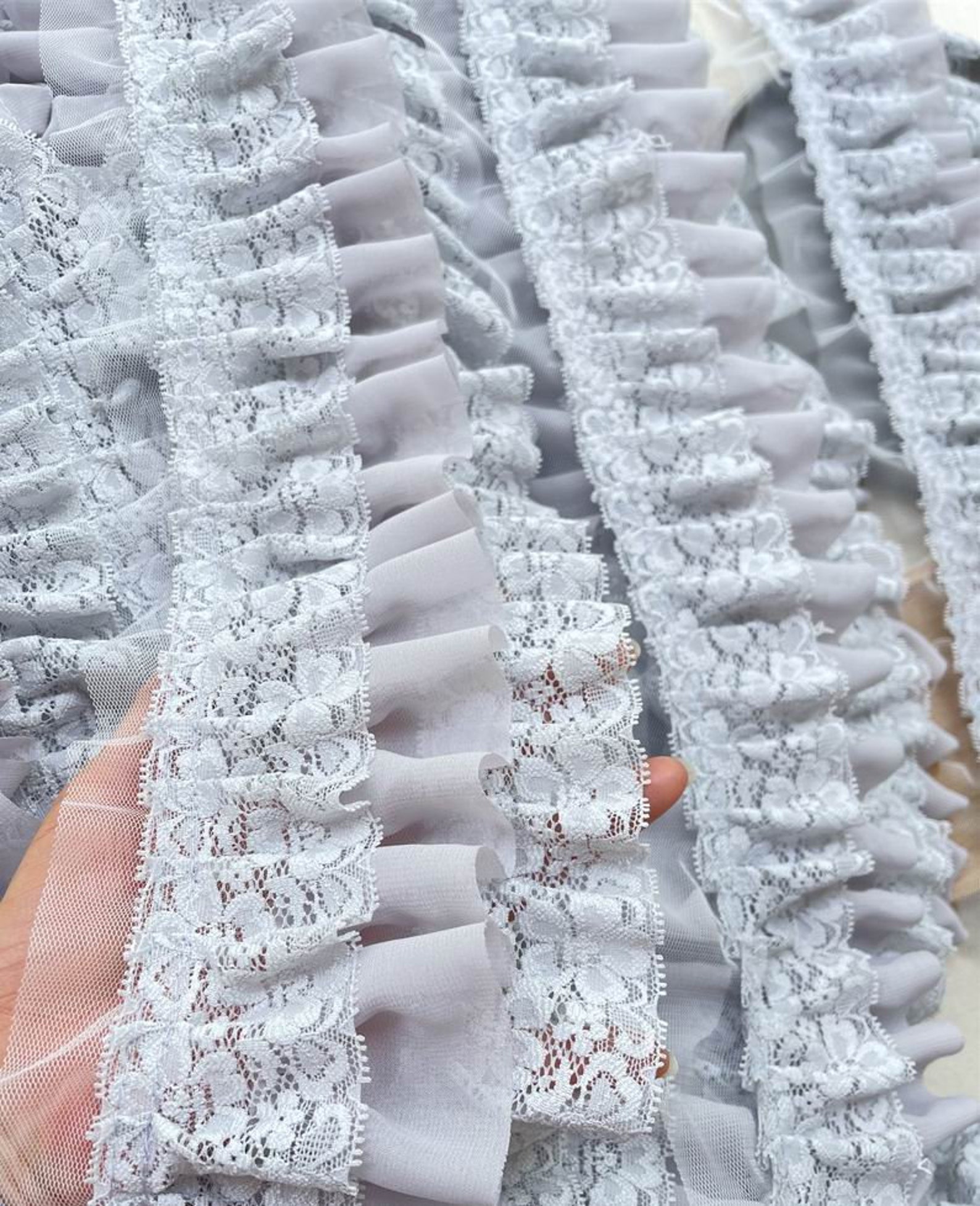 3-layer Lace Ruffles,lyrical Dance Pleated Trims,barbie,120d Chiffon ...