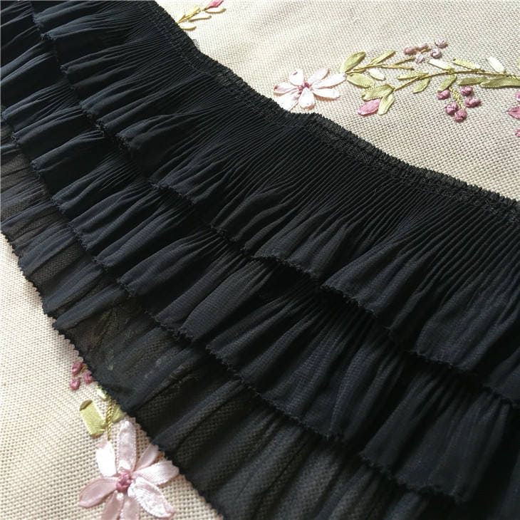 Single Edge Ruffle High Quality 3 Layer Pleated Chiffon Ruffles,single Edge Chiffon,12cm 4 ...