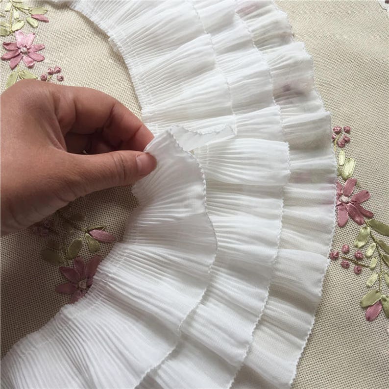 Single Edge Ruffle High Quality 3 Layer Pleated Chiffon Ruffles,single Edge Chiffon,12cm 4 ...