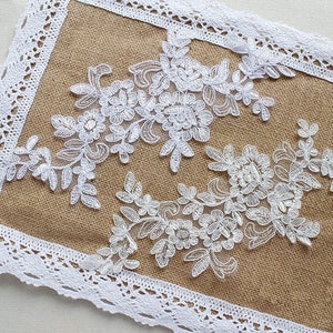 Appliqués en Dentelle DIY Venise Appliqués Alençon Guipure Appliqués Patch à Coudre Robe de Mariage Alencon Lace Appliques Patches LL179W image 3