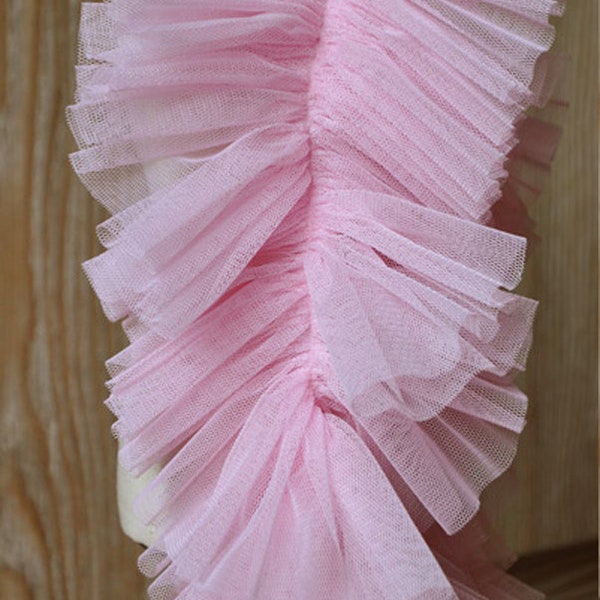 Dolls double edged soft mesh tulle lace ruffles,multi colors,Ruffled trims,9cm wide,pleated lace,hat making lace ruffles,drop ship