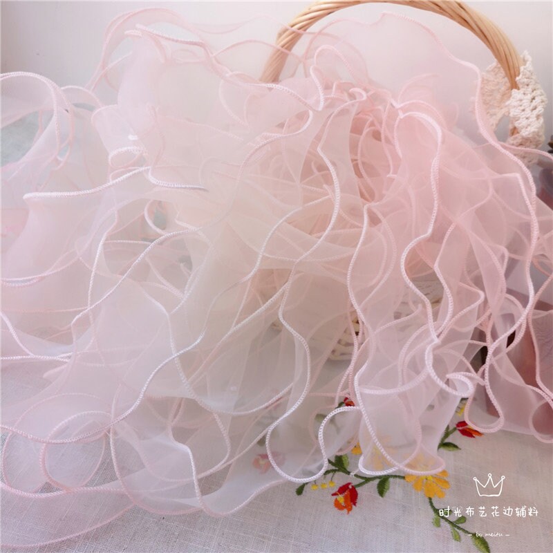 Double edge lace rufflesorganza ribbonsbow knot trimsgift | Etsy