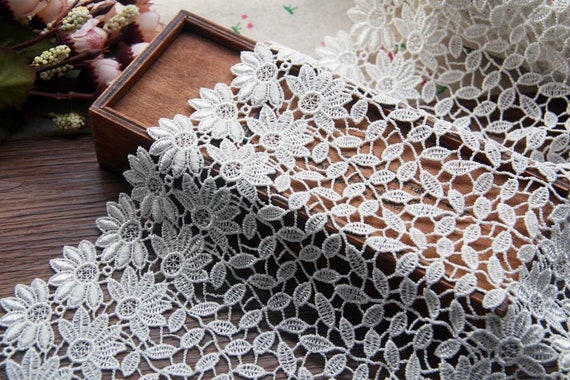Double Edge Floral Lace Top Trims,embroidery Lace Trimmings,23cm 9inches  Wide,prom Dress Trims Supplies,costume Lace Trims - Etsy
