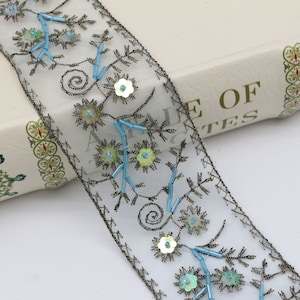 Belle 5cm Paillettes Ceinture de strass Ruban de strass motif fleuris rubans avec sequins pour robe de mariage DIY accessoire sequins XK0503