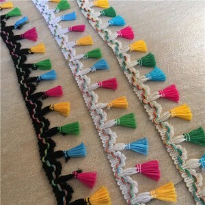 Frange Galons Glands dentelle rubans ethnique tressé 4.5cm 1.8 Braided ethnic tassel fringe ribbons lace trims x1yrd BYDC075 image 3