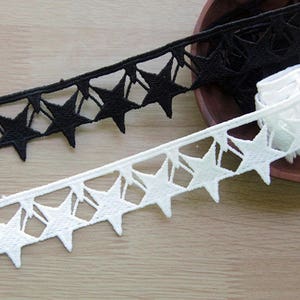 Wholesale Guipure Lace Trims Embroidered Stars 3cm 1.1" Edge Trims Costume Lace Trimming for Couture Gowns Prom Dress LXGB93