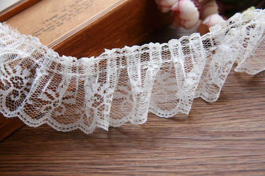 White Ruffle Edge Off White Lace Ruffle,pleat Trims,pleated Edge Trimming,doll Edging ...
