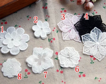 Apliques de flores, apliques de bordado, apliques de encaje DIY, para disfraz, apliques de bordado, parches de costura, flores bordadas