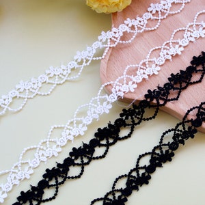 2 yards Floral embroidered lace trims couture gowns guipure style edge lace Prom notion ribbons DIY clothing designs lace supplies LXGA99