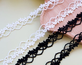 2 yards Floral embroidered lace trims couture gowns guipure style edge lace Prom notion ribbons DIY clothing designs lace supplies LXGA99