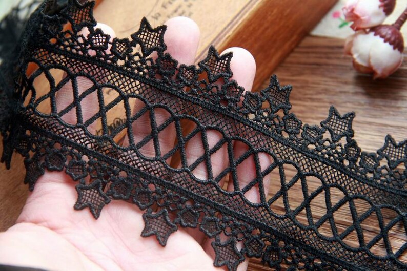 Embroidery Stars Lace Trims Double Edge Insertion Lace Trim Etsy