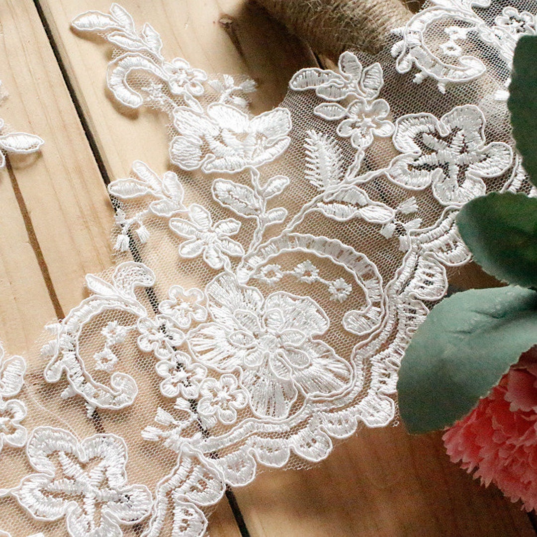 Off-white Embroidery Lace Alencon Venice Lace Trims Bobbin Lace ...