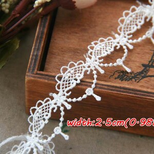 5yrds Pas cher Rubans à broder galons dentelle Guipure 2.5cm 1in Blanc cassé Embroidery lace trims Floral ribbons
