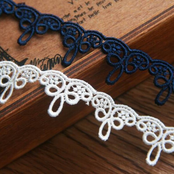 Navy Blue Lace Trim Etsy