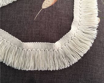Braided 100% cotton lace trims tassel Beige fringe ribbons DIY fringe trims Costume tassel trims BYDC130