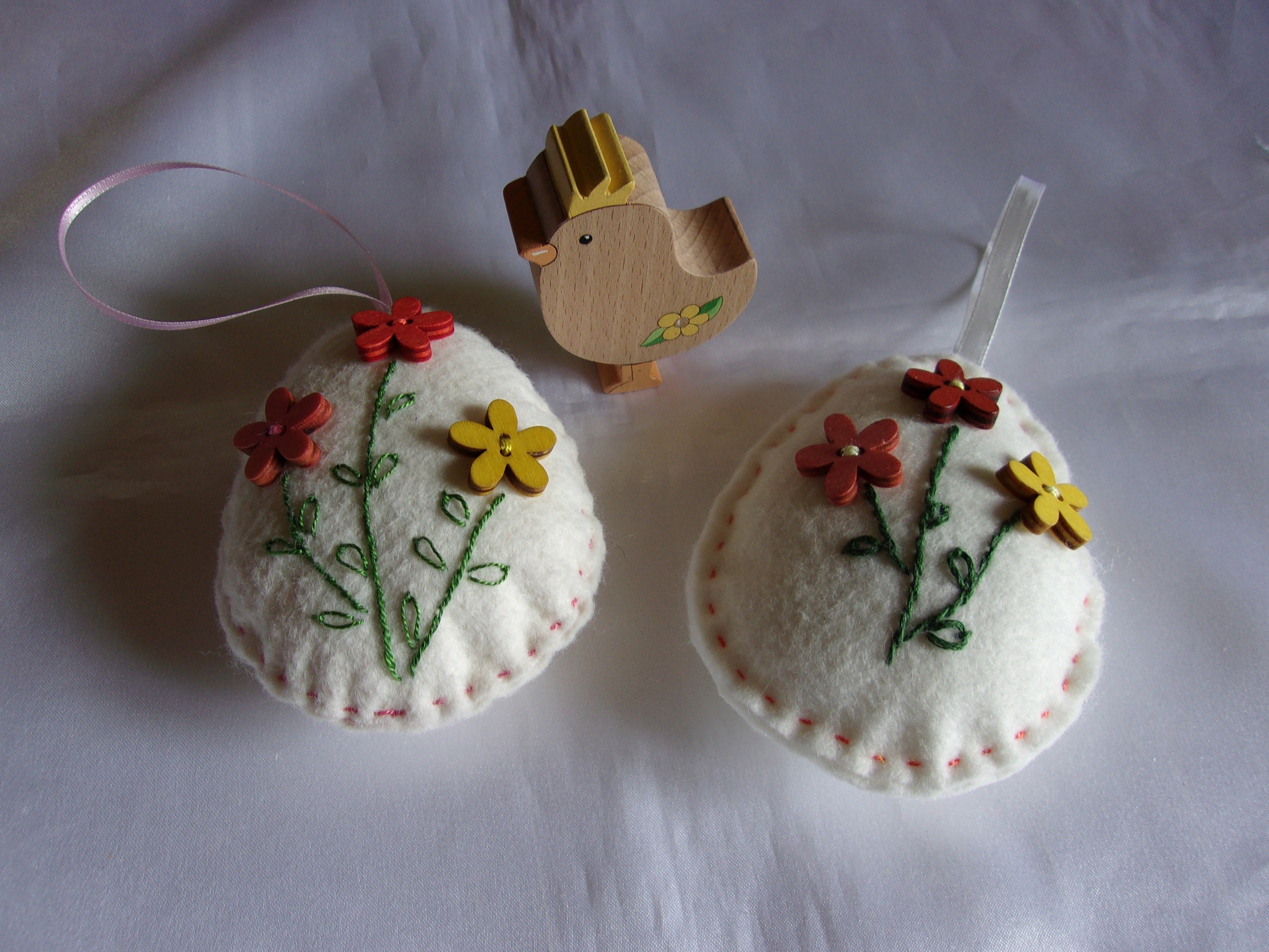 Oeufs de Pâques en Feutrine; Décoration Printanière