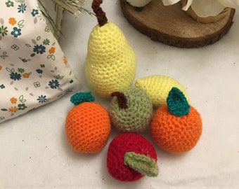 Set of 5 crochet fruits
