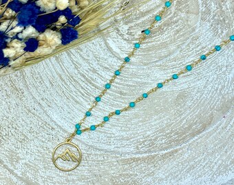 Beaded chain necklace and pendant