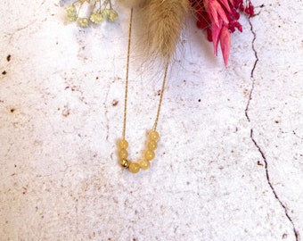 Necklace ras-le-neck natural pearls and mini gold-plated pearl