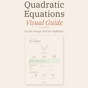 Guía visual de ecuaciones cuadráticas / Álgebra, factorización (descarga en PDF)