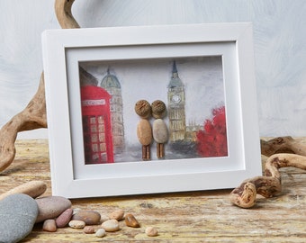 Romantic Trip to London- unique pebble art gift