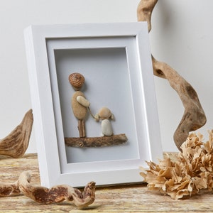 Walk with a dog- unique pebble art gift