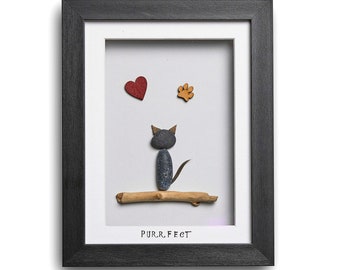 Purrfect Cat - unique pebble art gift