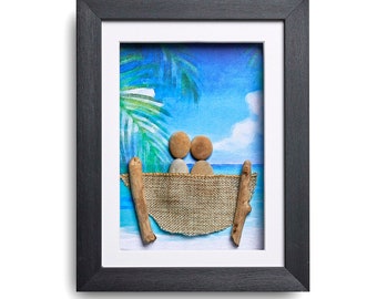 Hammock- unique pebble art gift- nautical home decor