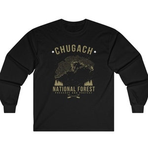 CHUGACH National Forest Langarm-Shirt Alaska Wanderkarte T-Shirt