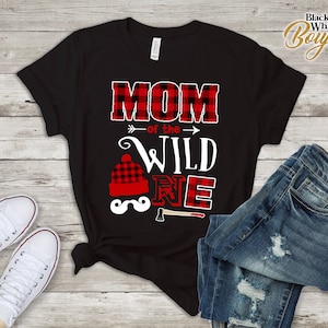 Mom Of Wild One Tshirt, Plaid Lumberjack 1st Birthday Tee, Lumberjack Birth Party, Mommy and Me Shirts, Wild One Party Buffalo Plaid Party