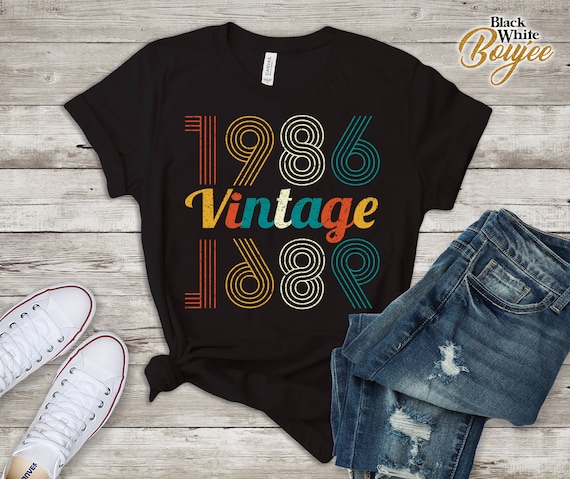 Vintage 1986 T-Shirt Born In 1986 Retro 32th Birthday Gift Vintage 1986 T-Shirt Born In 1986 Retro 32th Birthday Gift