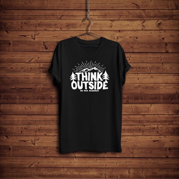 Think Outside No Box Required Camping T-Shirt Camp Gift Think Outside No Box Required Camping T-Shirt Camp Gift