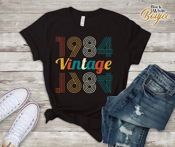 Retro Vintage January 1984 T-Shirt 35th Birthday Gift Tee Retro Vintage January 1984 T-Shirt 35th Birthday Gift Tee