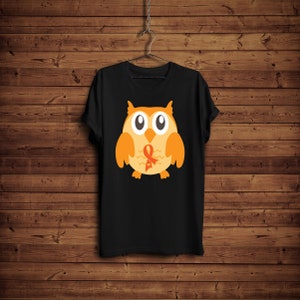 Acute Myeloid Leukemia Owl Shirt/ Orange Ribbon Support T-Shirt/ Leukemia Awareness Products/ Support Leukemia Shirt