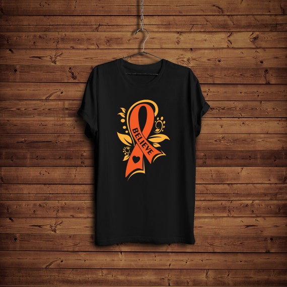 Multiple Sclerosis Shirt Believe Word Shirt Orange Ribbon Multiple Sclerosis Shirt Believe Word Shirt Orange Ribbon