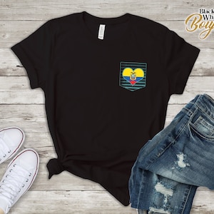 Ecuadorian Flag Heart in Pocket Love Ecuador Pride Gift T-Shirt